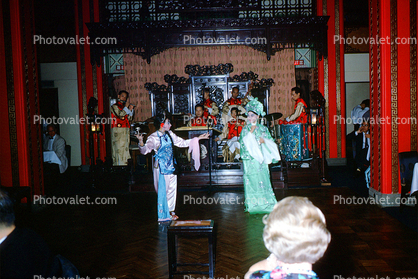 Hong Kong, Stage, Traditional Dance, ethnic costume, October 1962, 1960s