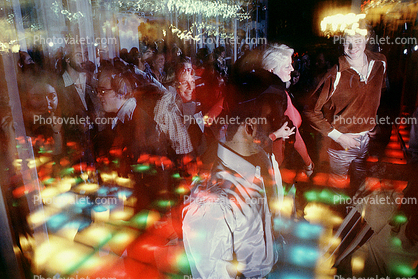 disco lights, 1970s, Ben Jonson Inn, San Francisco
