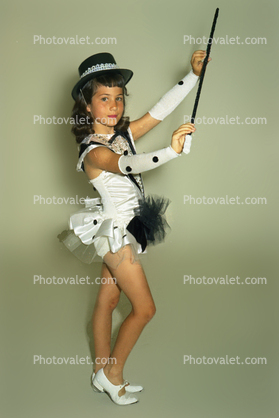Girl, Costume, Hat, Wand, Baton Twirler, Majorette, Ballerina