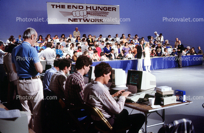 Answering Telephones at EHN Telethon, Sound Stage, End Hunger Network, 9 April 1983