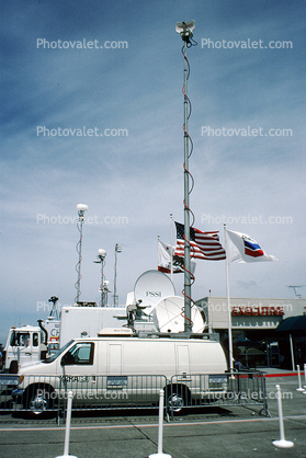 News Vans, Chevron Flags, telescopic Microwave Transmitter