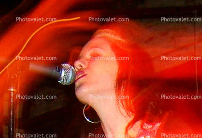 Rock and Roll Band, Woman Singer, microphone