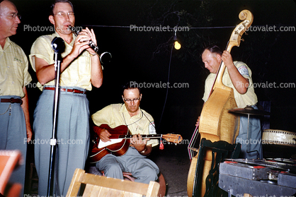 Clarinet, Guitar, Bass Fiddle, Band, San Antonio Texas, 1950s