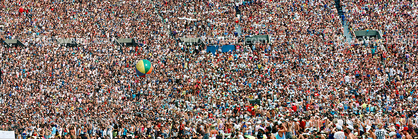 Panorama, Audience, People, Crowds, JFK Stadium, Live Aid Benefit Concert, 1985, Philadelphia, Spectators