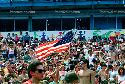 Audience, People, Crowds, Spectators, JFK Stadium, Live Aid Benefit Concert, 1985