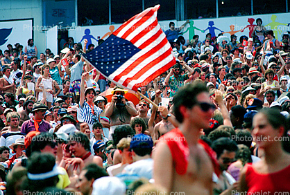 Audience People, Crowds, JFK Stadium Live Aid Benefit Concert, Spectators, Philadelphia, 1985