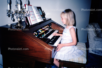 Electric Organ, Girl, keyboard, 1970s
