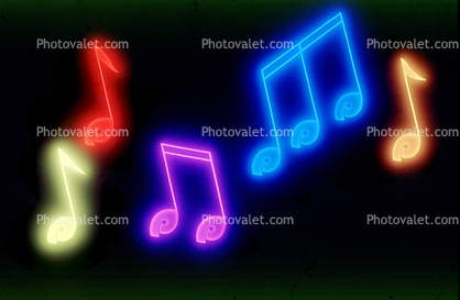 Flying Musical Notes, Colorful, Treble Clef
