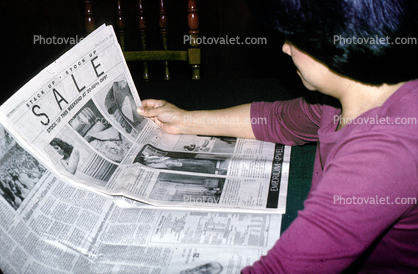 Newspaper SaleWoman Reading the Oakland Tribune Newpaper