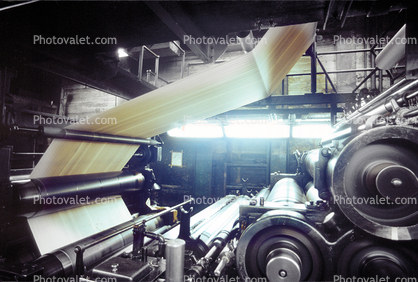 Paper rolls, Printing Press, Roller, Speed, May 1981