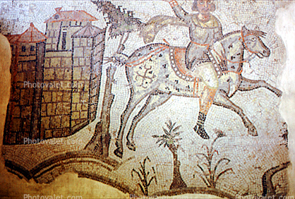 Hunting Scenes from Carthage, around AD 500, tile, tilework