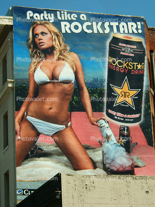 Party Like a Rockstar Energy Drink, sex in advertising, sexy, billboard