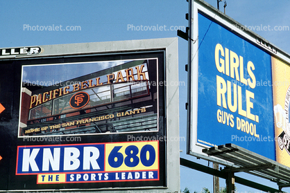 Pacific Bell Park, Girls Rule Guys Drool, KNBR 680, billboards