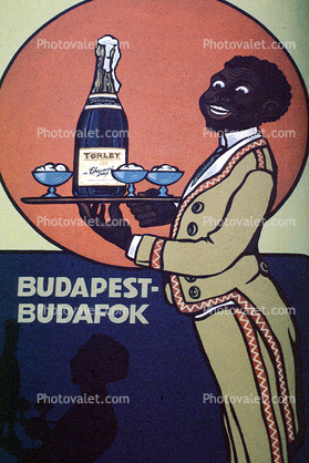 Budapest, Budafok, racist billboard, champagne