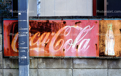 coca cola, coke, sign, Coca-Cola, cocacola, Rusty Coke Bottle