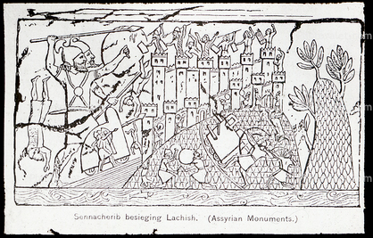 Castle, Siege, Spears, Army, Soldiers fighting, Assyrian Monuments