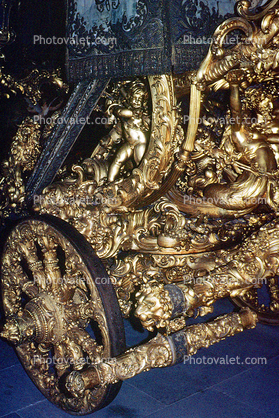 Ornate Cart, gilded gold, opulant