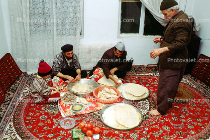 Plates of Food, Rug, Carpert, Dining Room, Zikr Iran