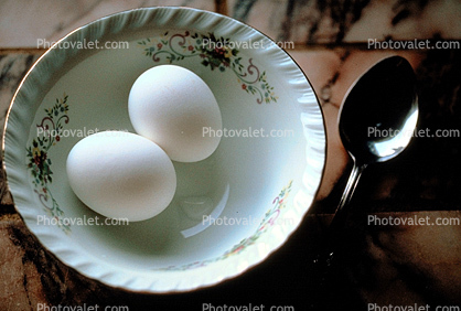 Boiled Eggs in a Bowl, Spoon