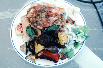 Full Plate, Roasted Vegetables, Salad