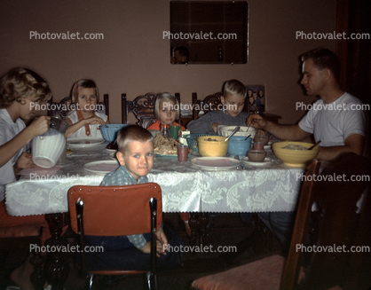 Family Dinner, plates, 1950s