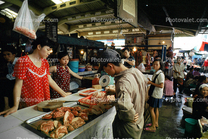 Woman, Man, Red Meat, Saigon, Vietnam