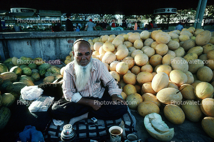 Man, Male, Tea, Melons, Ashgabat, Turkmenistan