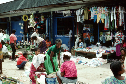 Vegetables, Clothes, Open Air Market, Jayapura, Island of New Guinea, Indonesia