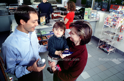 Customer, Shopper, Man, Woman, Couple, Child, Boy, Cashier, Convenience Store, C-Store