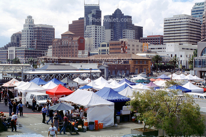 Tents, Booths, office buildings, SOMA, Farmers Market
