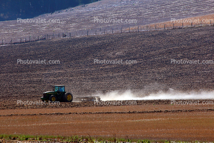 Tractor Plowing the Fields, soil, dirt, dust