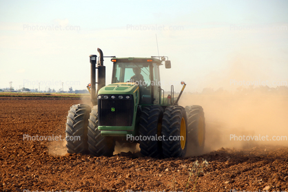 Giant Tractor, Plowing, Dust