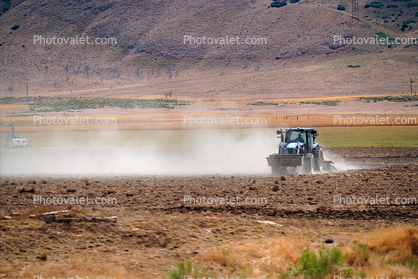Farm Tractor, Dust, Pavant Range, near Scipio