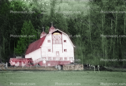 Barn, outdoors, outside, exterior, rural, building, architecture, forest, 1972