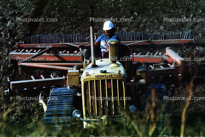 Harrow Disc Plow, Tilling, Tractor, Rototill, Rotary-Till, Farmer, near Sacramento, California, USA, Dirt, soil
