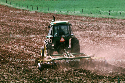 Tractor, Rotary Plow, Plowing, Fields, Dirt, soil