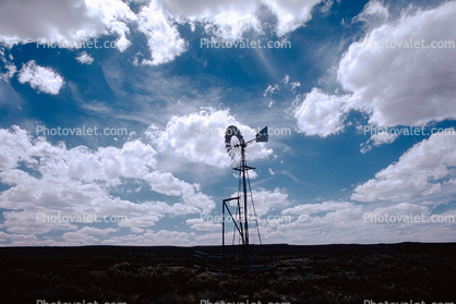 Eclipse Windmill, Irrigation, mechanical power, pump, cumulus clouds