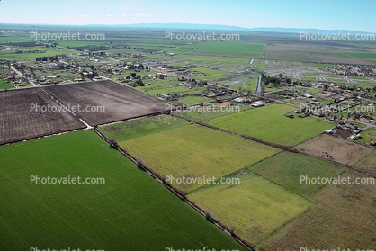 Farmlands west of Sacramento, Fields, patchwork, checkerboard patterns, farmfields