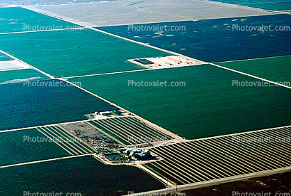 patchwork, farmfields, checkerboard patterns, Central Valley, California