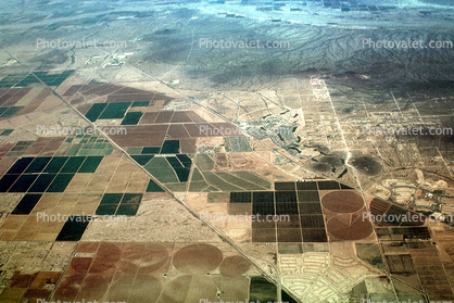 east of, Phoenix, Arizona, patchwork, checkerboard patterns, farmfields