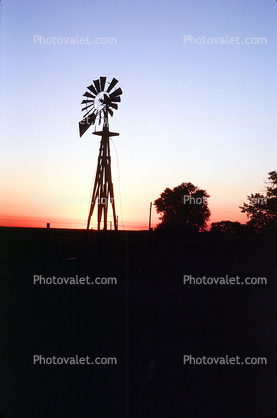 Sunset Sky, Eclipse Windmill, Irrigation, mechanical power, pump