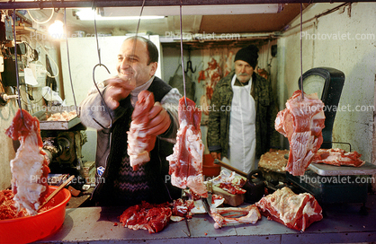 Butcher, red meat, steaks, Baku Azerbaijan