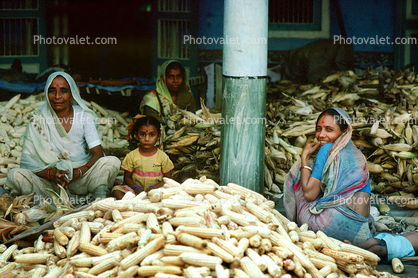 Shucking Corn, Gujarat, India