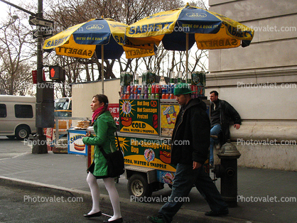 Sabrett, Hot Dog Stand, Sausage, Pretzel