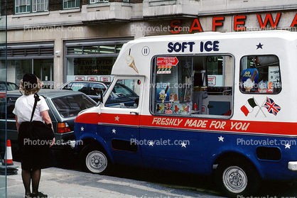 Soft ice, Freshly Made For You, Ice Cream Vendor, London, England, Safeway