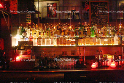 Liquor Bar, bottles, Cashier