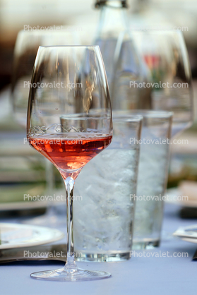 Rose Wine, glass, table setting
