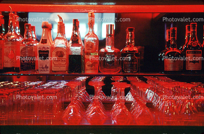 Alcohol, Bar, Bottles, Gin, Vodka, empty glasses, 24 November 1979