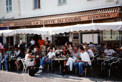 Brasserie La Civette Du Cours, Cocktails, Outdoor Cafe, Awning