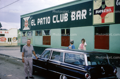 El Patio Club Bar, Mexico, Ford Falcon Station Wagon, 1960s